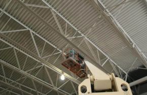 Fireproofing the ceiling of a commercial warehouse. Opening a New Warehouse? Protect it with Fireproofing