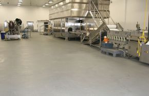 Urethane cement floor in an industrial building. Urethane Cement - Thermal Shock Systems